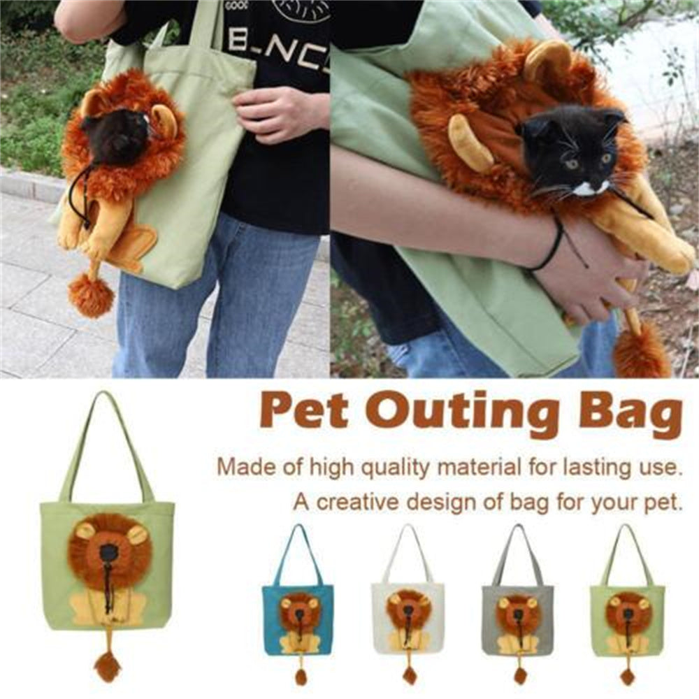 Soft Pet Carriers Lion Design Portable Breathable Bag Cat Dog Carrier Bags Outgoing Travel Pets Handbag With Safety Zippers - X2-Shopping