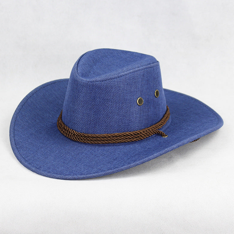 Cowboy Hat Men's Double-sided Suede Sun Hat With Wide Brim