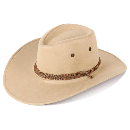 Cowboy Hat Men's Double-sided Suede Sun Hat With Wide Brim