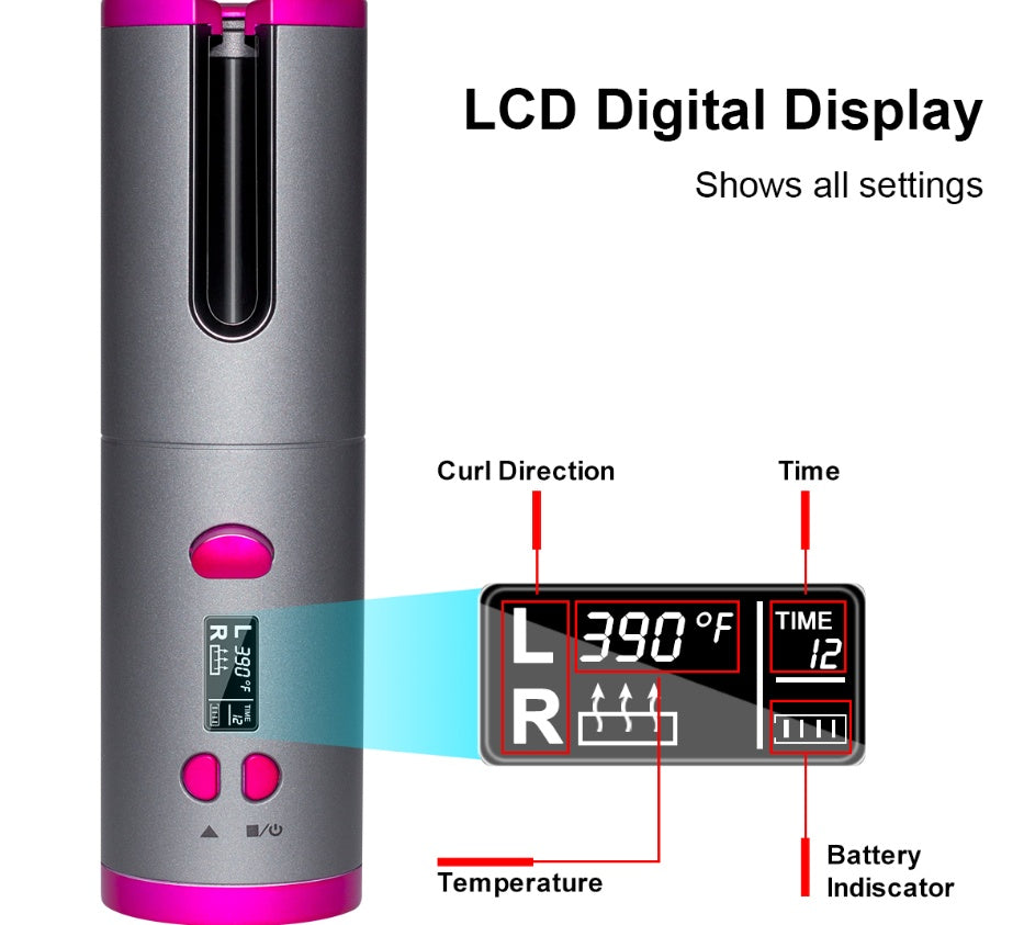 مكواة تجعيد الشعر متعددة الوظائف مع شحن لاسلكي USB
