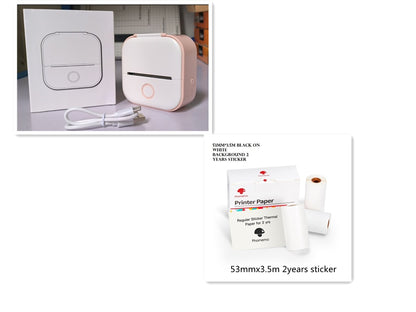 Tragbarer Mini-Thermo-Etikettendrucker für zu Hause, Fotodrucker, Drucker für falsche Fragen, Bluetooth-kompatibel, Mini-Etikettendrucker, Preisschild