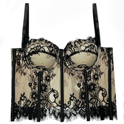 Black Lace Sexy Cutout Camisole Slim Vest