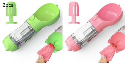 Pet Water Bottle Feeder Bowl Garbage Bag Storage Portable Pet Outdoor Travel 3 In 1 Dog Water Bottle - X2-Shopping