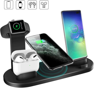 Drahtloses Ladegerät 4-in-1-Ladestation für AppleIWatch Serie 8 7 I-Phone 15 14 13 12 Pro Airpods Pro 3 2 Ladestation Dock
