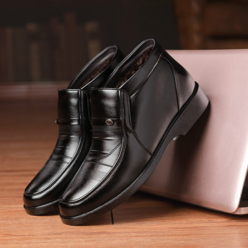 Men's Warm And Velvet Thickened High-top Casual Non-slip Thick-soled Cotton Shoes