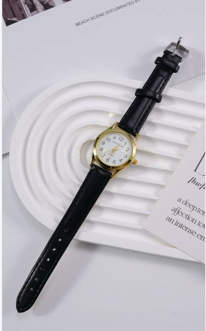 Men's Leather Strap Sports Pointer Quartz Watch