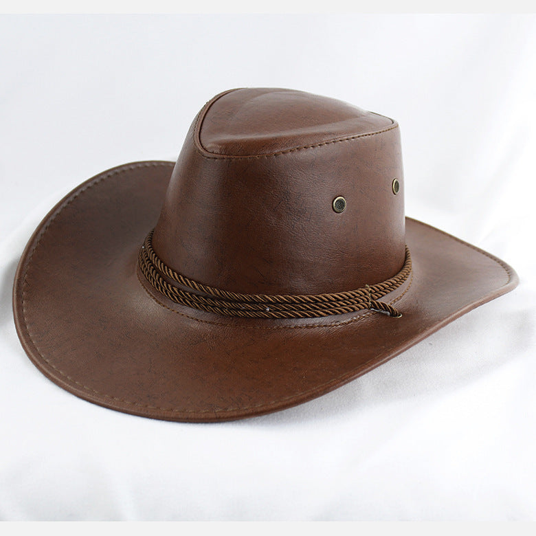 Cowboy Hat Men's Double-sided Suede Sun Hat With Wide Brim