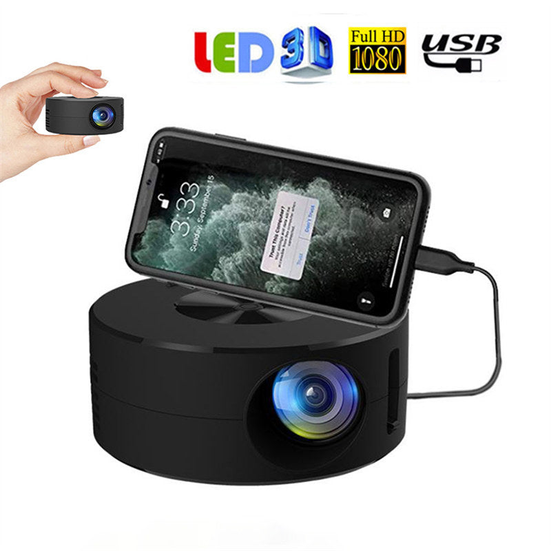 جهاز عرض ذكي محمول يعمل بالواي فاي بدقة 1080 بكسل، جهاز عرض فيديو LED صغير للمسرح المنزلي ومشغل الوسائط