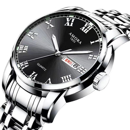 New Men's Watch Steel Belt Quartz Watch Men's Watch Waterproof Luminous