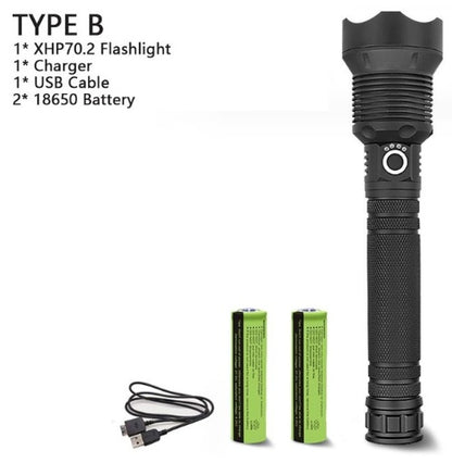 XHP70.2 Leistungsstarke USB-LED-Taschenlampe