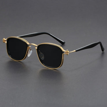 Retro Square Frame Metal Sunglasses