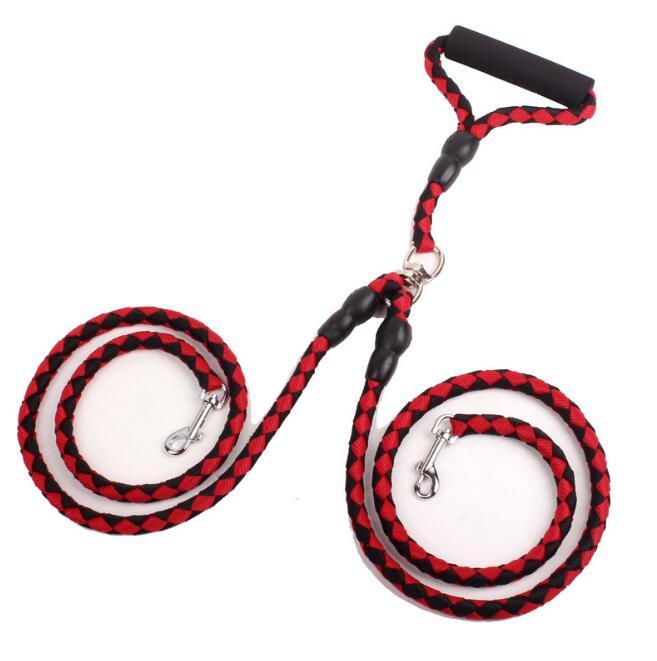 Double-Ended Traction Rope For Walking The Dog Hand-Double-Ended Traction Rope One Plus Two Leash Collar Pet Supplies Dog Collar - X2-Shopping