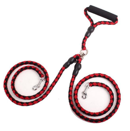 Double-Ended Traction Rope For Walking The Dog Hand-Double-Ended Traction Rope One Plus Two Leash Collar Pet Supplies Dog Collar - X2-Shopping