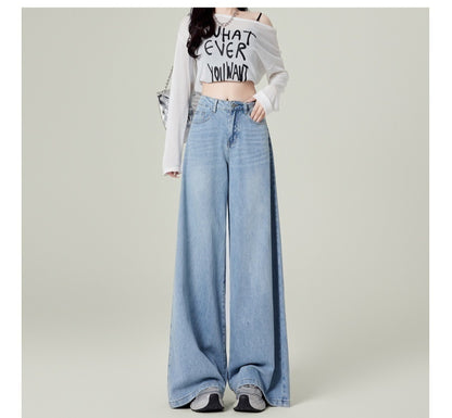 Retro Deep Blue Wide Leg Jeans