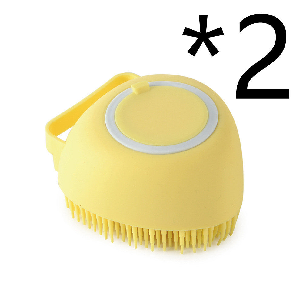 Silicone Dog Bath Massage Gloves Brush Pet Cat Bathroom Cleaning Tool Comb Brush For Dog Can Pour Shampoo Dog Grooming Supplies - X2-Shopping
