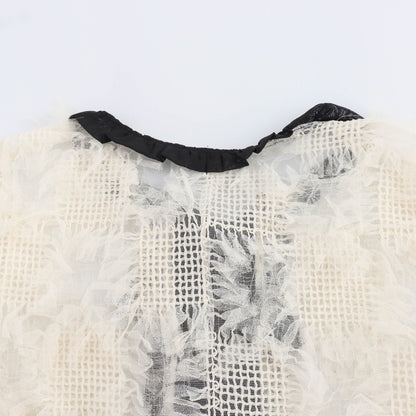 Classic Style Short Coat Lace-up Design Socialite Women