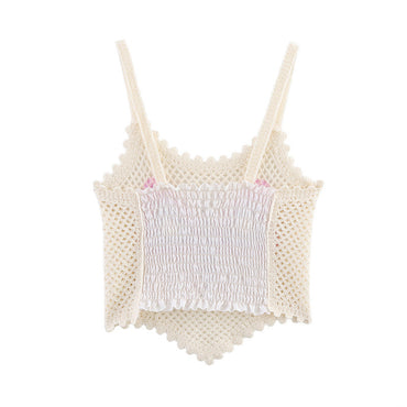Crocheted Hollow Bow Knitted Camisole