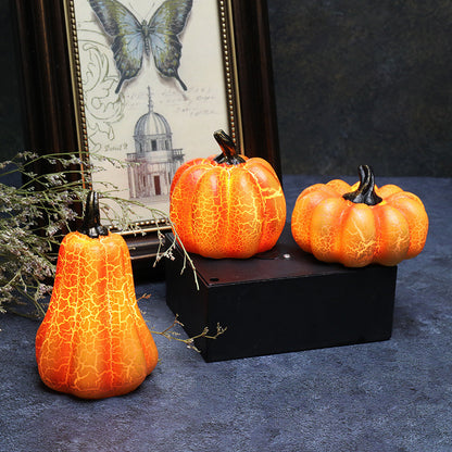 Neu Halloween Kürbis Laterne Simulation Kürbis LED Kerze Lampe Harz Leucht Kürbis