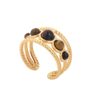 Maillard Khaki Exquisiter, eleganter, modischer Edelstahlring