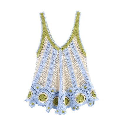 Hawaiian Vacation Style Crocheted Camisole Top