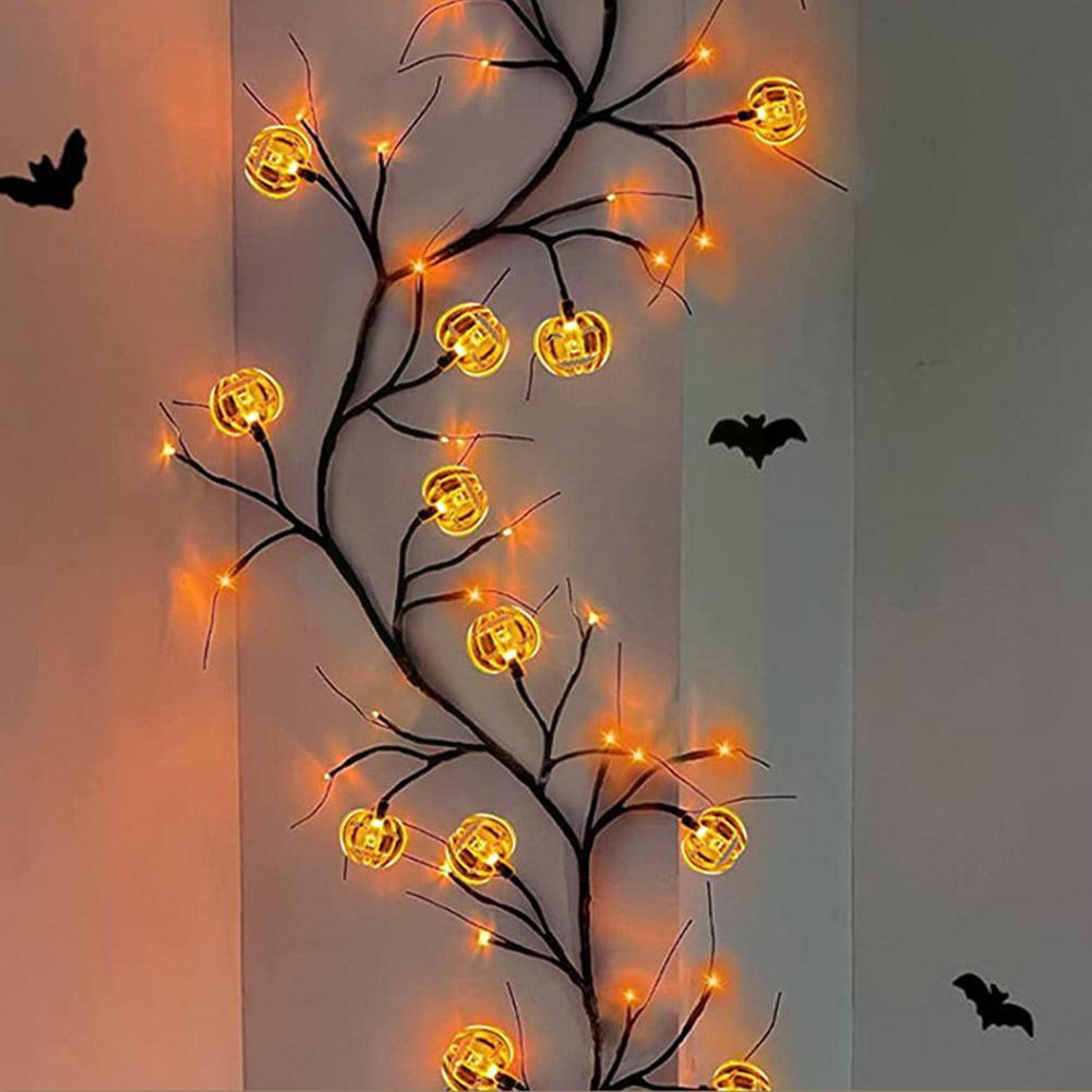 Halloween LED Weidenreben Lichterkette Coole Cartoon Fledermaus Kürbis Dekoration Für Indoor Outdoor Party Haus Dekor
