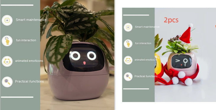 Smart Planter – Endloser Spaß – Über 49 ausdrucksstarke Ausdrücke – 7 intelligente Sensoren und KI-Chips machen das Pflanzenaufziehen einfach und unterhaltsam