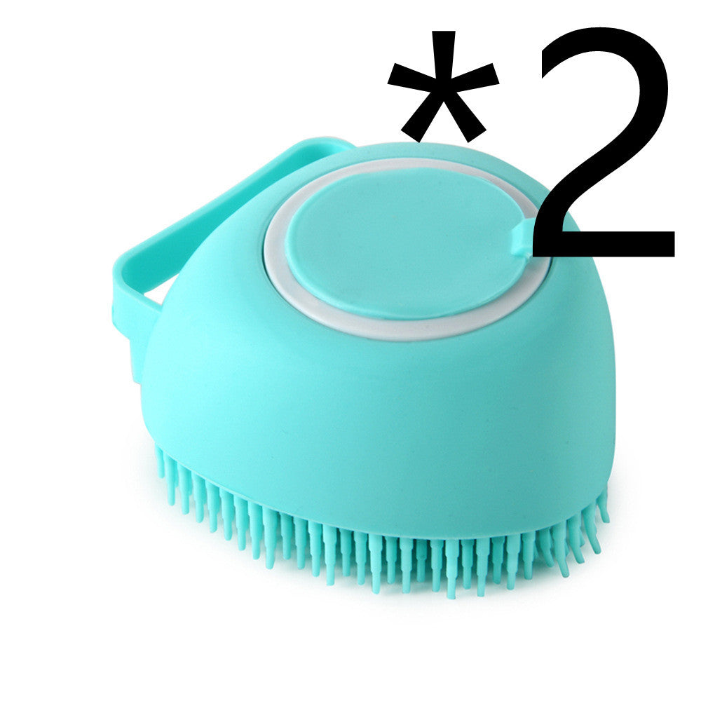 Silicone Dog Bath Massage Gloves Brush Pet Cat Bathroom Cleaning Tool Comb Brush For Dog Can Pour Shampoo Dog Grooming Supplies - X2-Shopping