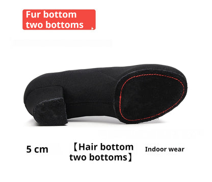 Oxford Cloth Dancing Shoes Ethnic Dance Middle Heel Men's Professional Ballroom Dancing Shoes