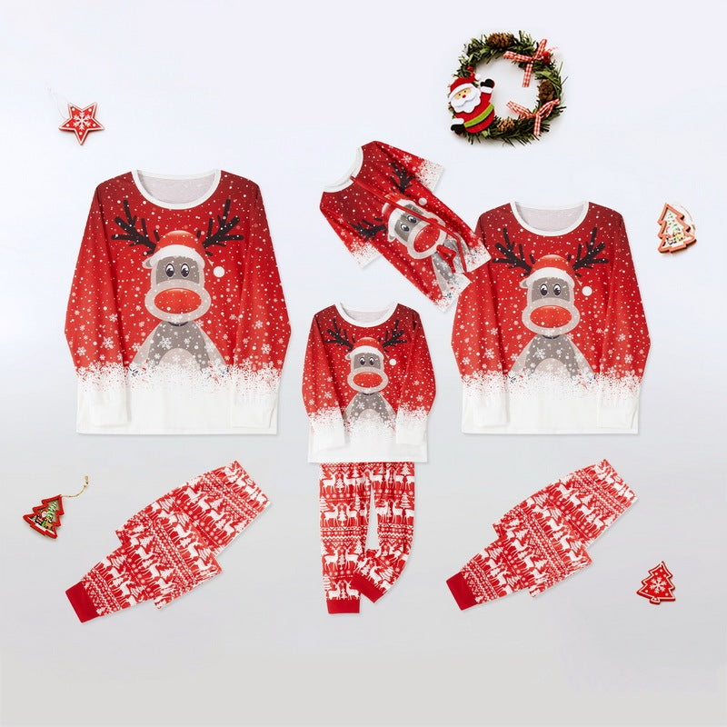 Christmas Print Long Sleeve Casual Parent-Child Suit - X2-Shopping