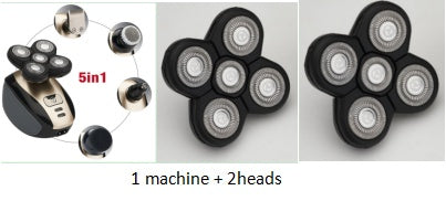 5-in-1-Multifunktions-Elektrorasierer mit 5 Klingen für Männer, rasierter Kopf, wiederaufladbare Rasiermaschine, Bart- und Nasenhaarschneider