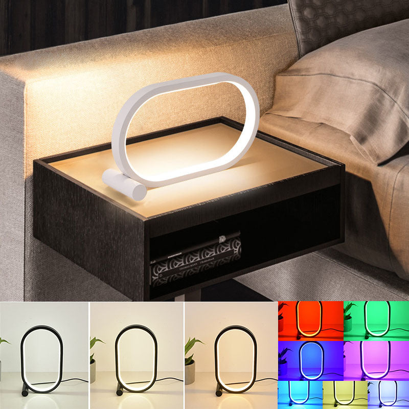 USB-Plug-In-Lampe Ovale Acryllampe Touch Control Dimmbar Moderne Einfache Kreative Nachtlampe Nachttisch-Leselampe Schreibtischtisch-LED