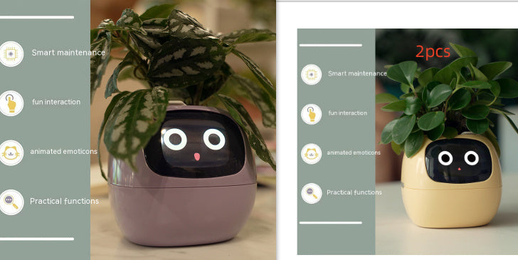 Smart Planter – Endloser Spaß – Über 49 ausdrucksstarke Ausdrücke – 7 intelligente Sensoren und KI-Chips machen das Pflanzenaufziehen einfach und unterhaltsam