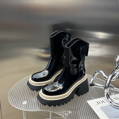 Women's Thin Thick Heel Medium Boots