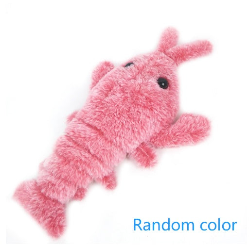 Pet Toys Electric Jumping Shrimp USB Charging Simulation Lobster Funny Cat Plush Pets Toy - X2-Shopping