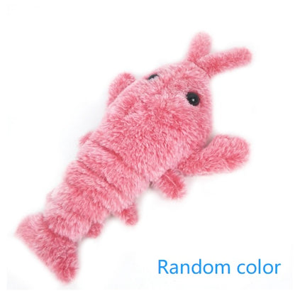 Pet Toys Electric Jumping Shrimp USB Charging Simulation Lobster Funny Cat Plush Pets Toy - X2-Shopping