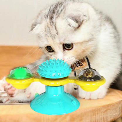 Cat Rotating Windmill Multi-Function Toys Itch Scratching Device Teeth Shining Toy - X2-Shopping