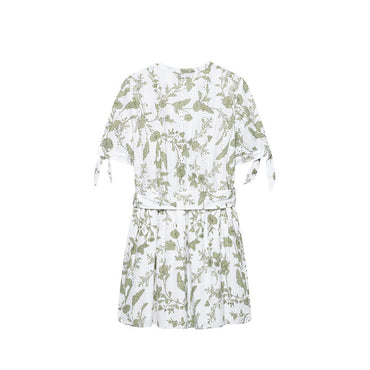 European And American Style Hollow Out Embroidered Printed Mini Short Sleeve Dress