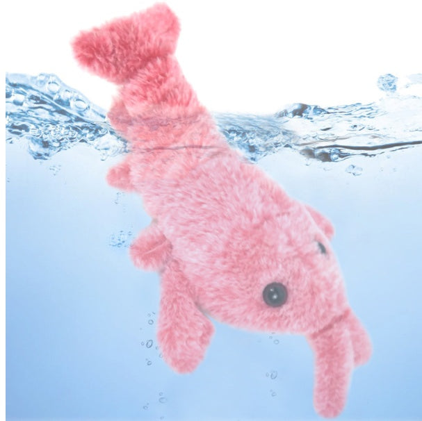 Pet Toys Electric Jumping Shrimp USB Charging Simulation Lobster Funny Cat Plush Pets Toy - X2-Shopping