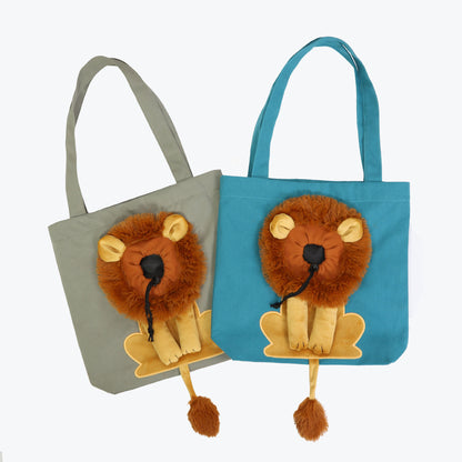 Soft Pet Carriers Lion Design Portable Breathable Bag Cat Dog Carrier Bags Outgoing Travel Pets Handbag With Safety Zippers - X2-Shopping
