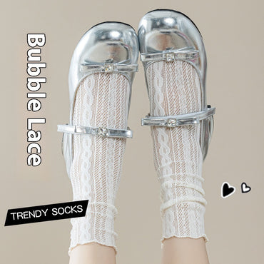 Thin Breathable Hollowed-out Mesh Lace Socks