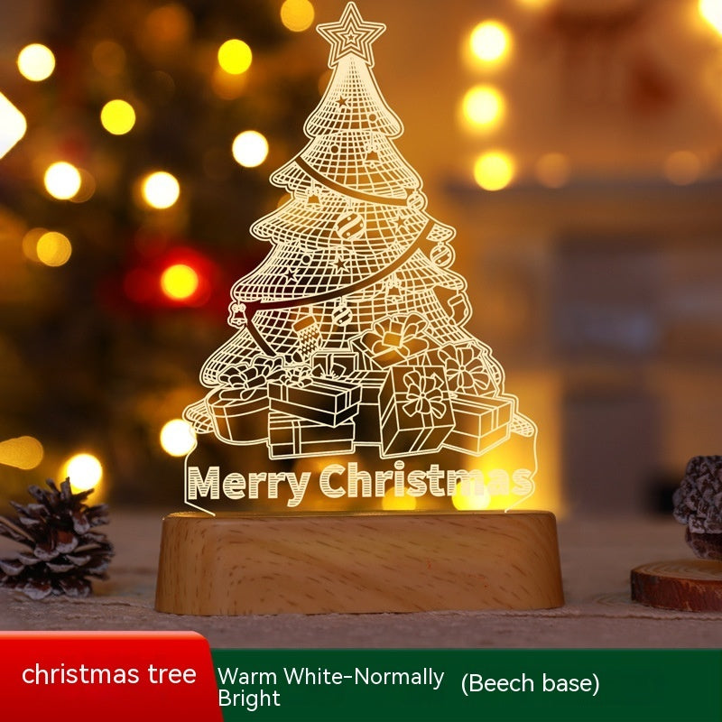 Weihnachtsdekoration 3D-Lampe Acryl LED-Nachtlichter Neujahr Valentinstag Weihnachten Kindergeschenk Weihnachtsschmuck