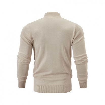 Stand Collar Casual Sports Sweater Solid Color Zipper Sweater