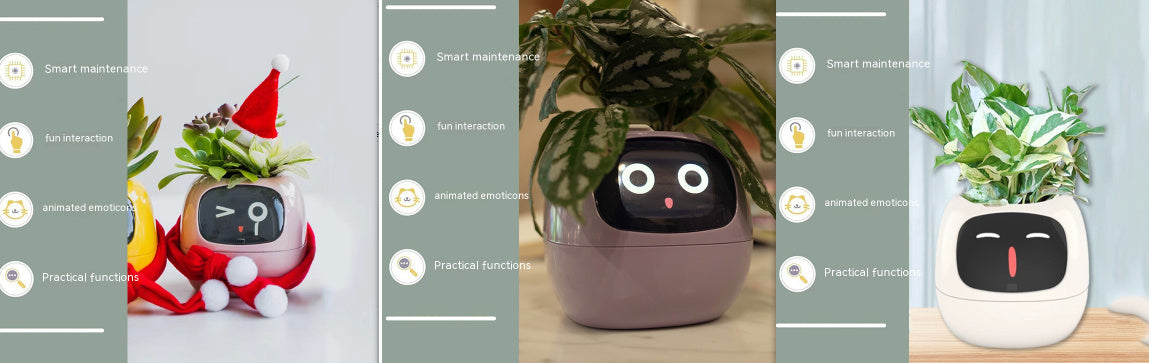 Smart Planter – Endloser Spaß – Über 49 ausdrucksstarke Ausdrücke – 7 intelligente Sensoren und KI-Chips machen das Pflanzenaufziehen einfach und unterhaltsam