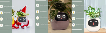 Smart Planter – Endloser Spaß – Über 49 ausdrucksstarke Ausdrücke – 7 intelligente Sensoren und KI-Chips machen das Pflanzenaufziehen einfach und unterhaltsam