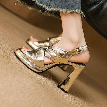 Special Interest Light Luxury Handmade Women's Shoes Retro Sandals