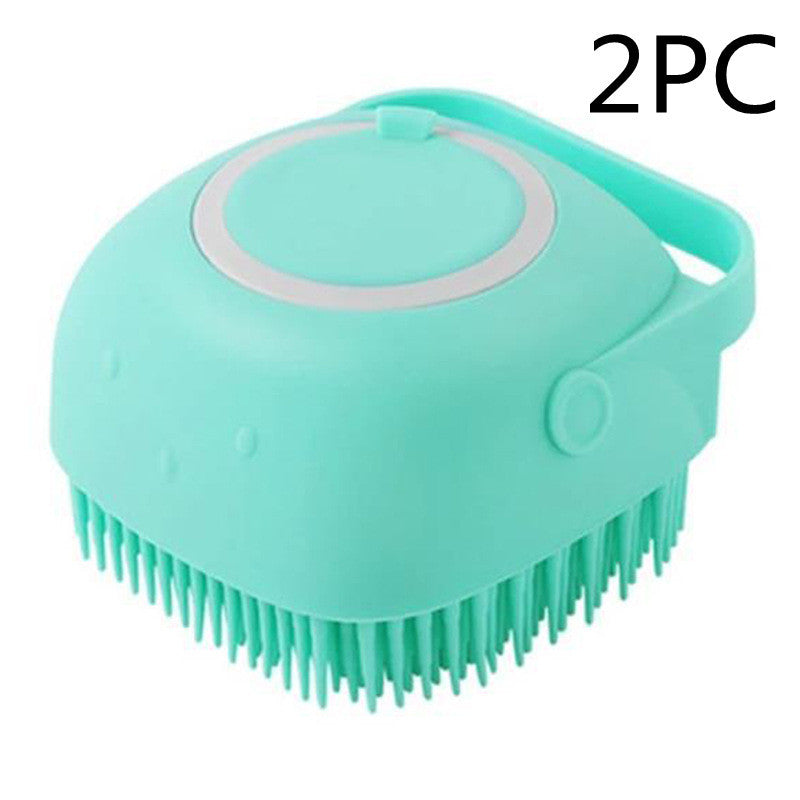 Silicone Dog Bath Massage Gloves Brush Pet Cat Bathroom Cleaning Tool Comb Brush For Dog Can Pour Shampoo Dog Grooming Supplies - X2-Shopping