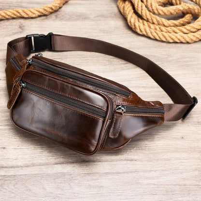 Retro Casual Herren Leder Gürteltasche