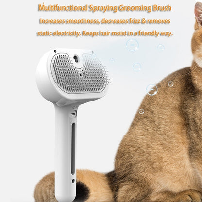 Pet Comb Self Cleaning Pets Hair Remover Brush For Dogs Grooming Tools Dematting Comb Built-in Mist Humidifier Pet Products - X2-Shopping