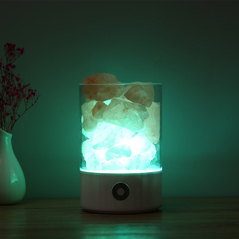 مصباح LED بملح الهيمالايا الكريستالي USB