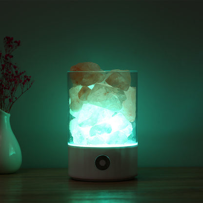 مصباح LED بملح الهيمالايا الكريستالي USB